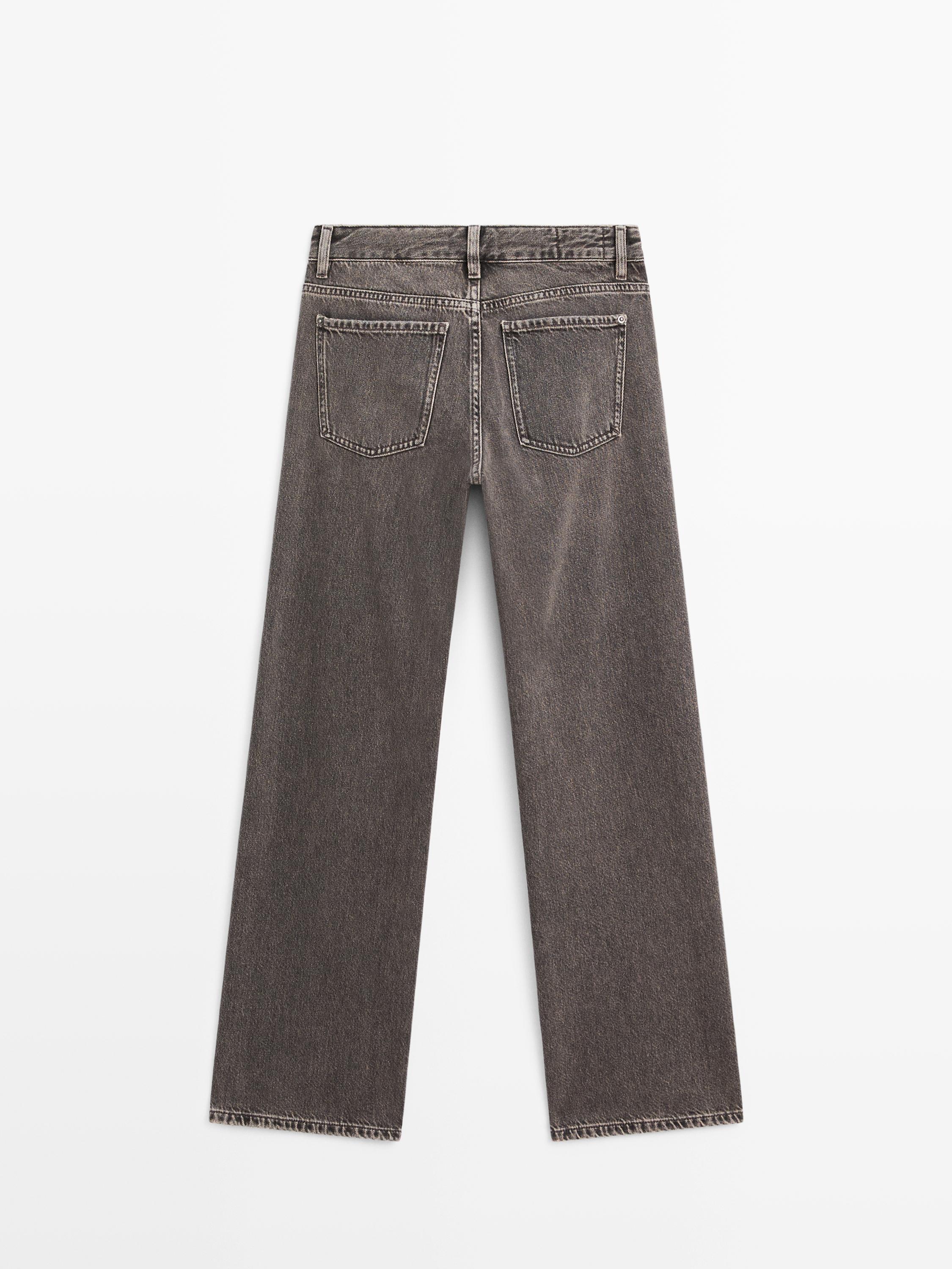 Straight-leg low-rise jeans